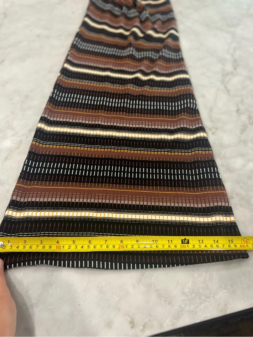 Free People Dixie Strapless Brown Black Cream Multi-Stripe Wide-Leg Jumpsuit